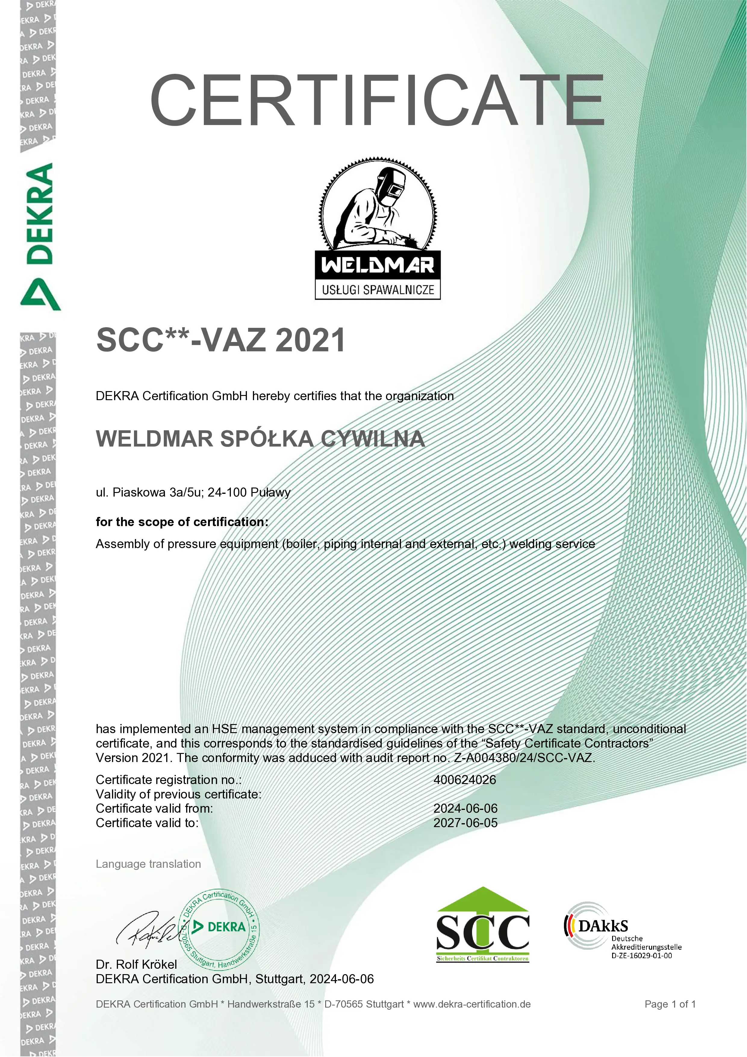 DEKRA SCC